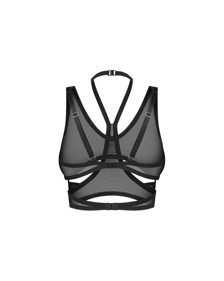 Black top of transparent mesh