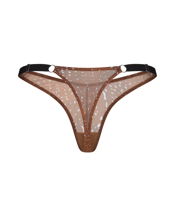 Thong with a spotted pattern