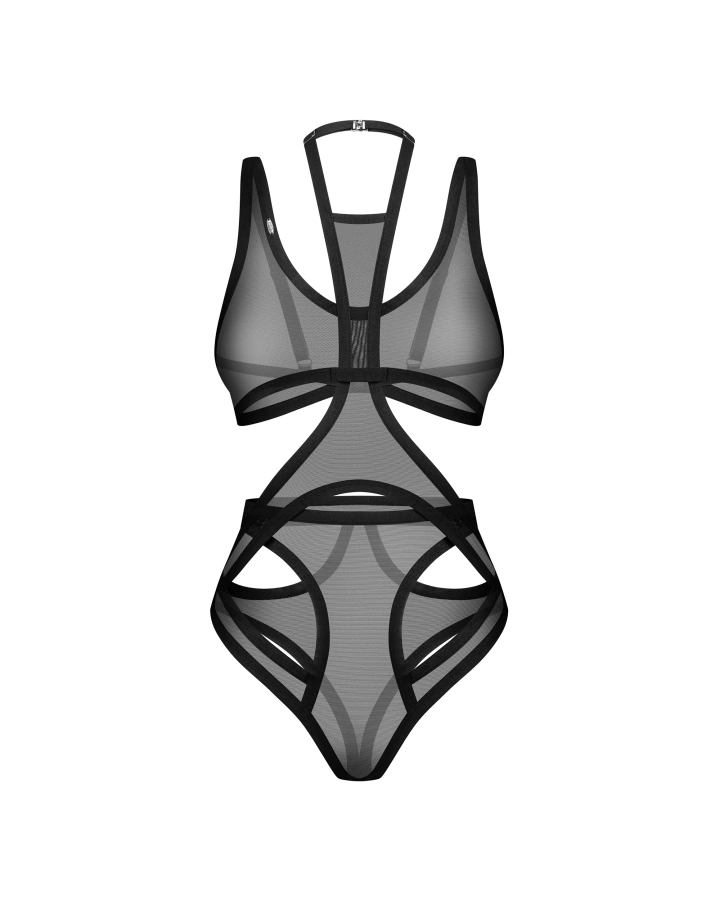 Black teddy with cutouts