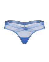 Transparent, blue thong